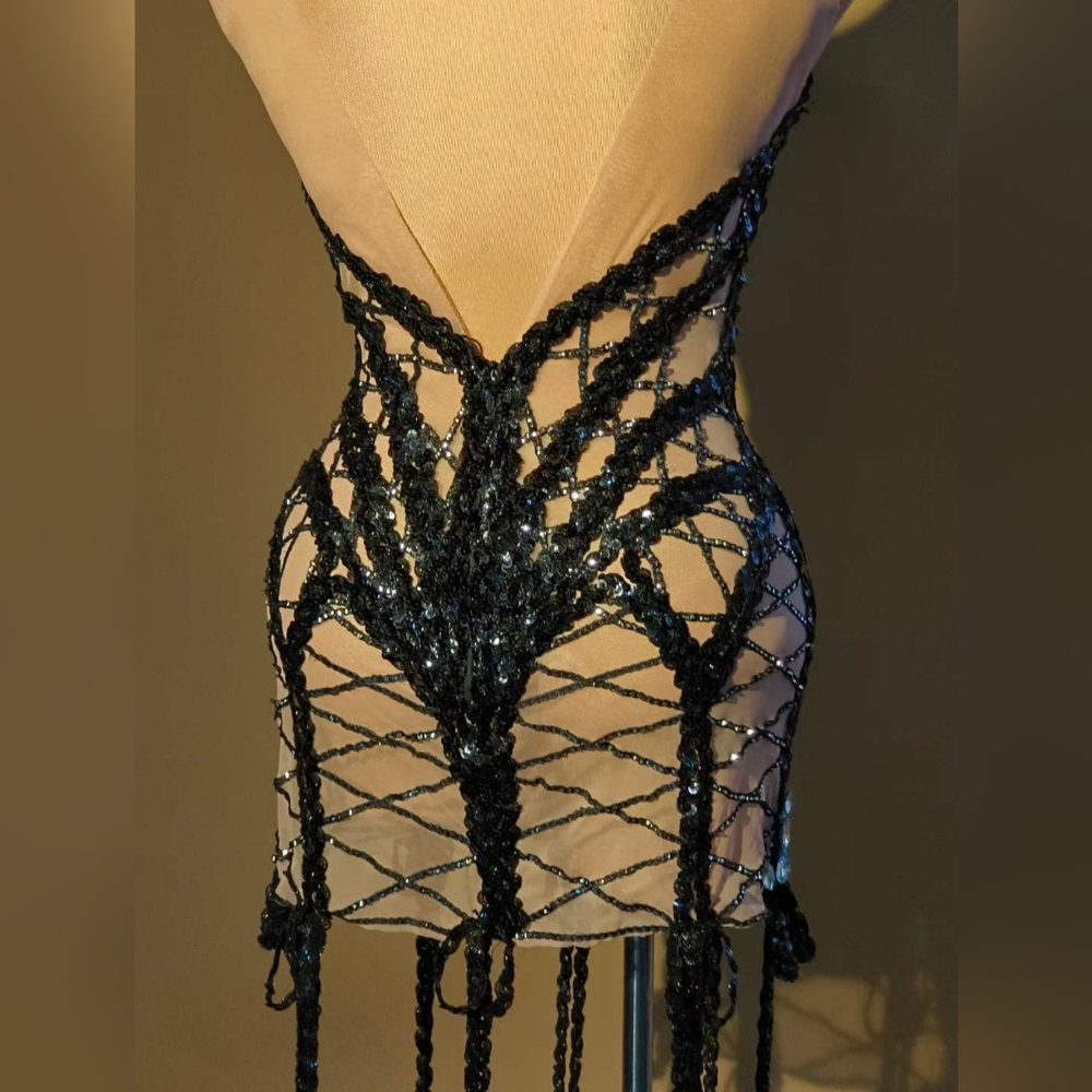 Corsage bodycon crystalized dress - Picture 4 of 5